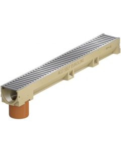 CANIVEAU ACO EUROLINE 100 AC SORTIE GRILLE GALVA 