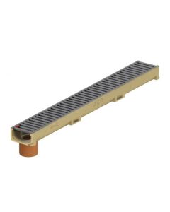 CANIVEAU ACO EUROLINE 60 MINI GRILLE ANTHRACITE AVEC SORTIE