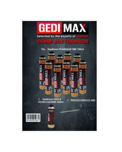 COLLE DE MONTAGE GEDIMAX FOAMGLUE COMBIBOX (1PIST+1NETTOYANT+10CART