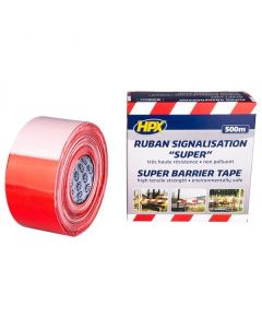 RUBAN DE SIGNALISATION SUPER BLANC/ROUGE 80MM 500M