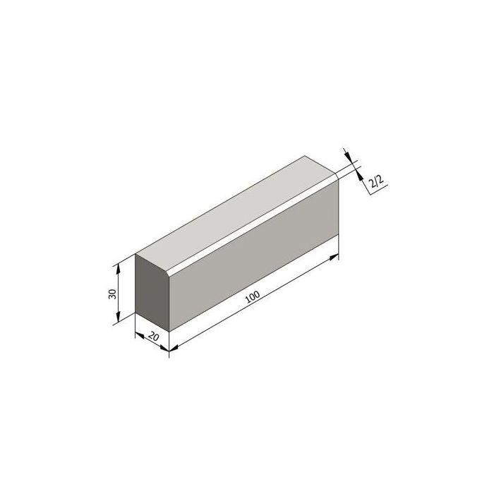 BORDURE 100X30X20 CH2/2 GRIS