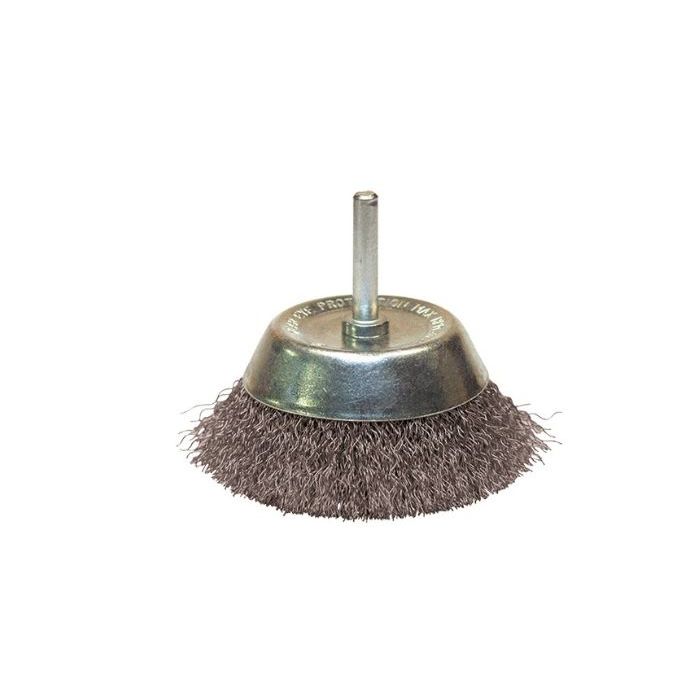 BROSSE CONIQUE TIGE DE 6 FIL 0.30 ACIER LAITONNE ONDULE