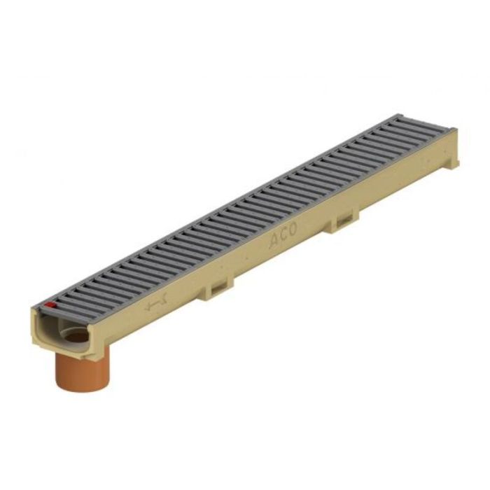 CANIVEAU ACO EUROLINE 60 MINI GRILLE ANTHRACITE AVEC SORTIE