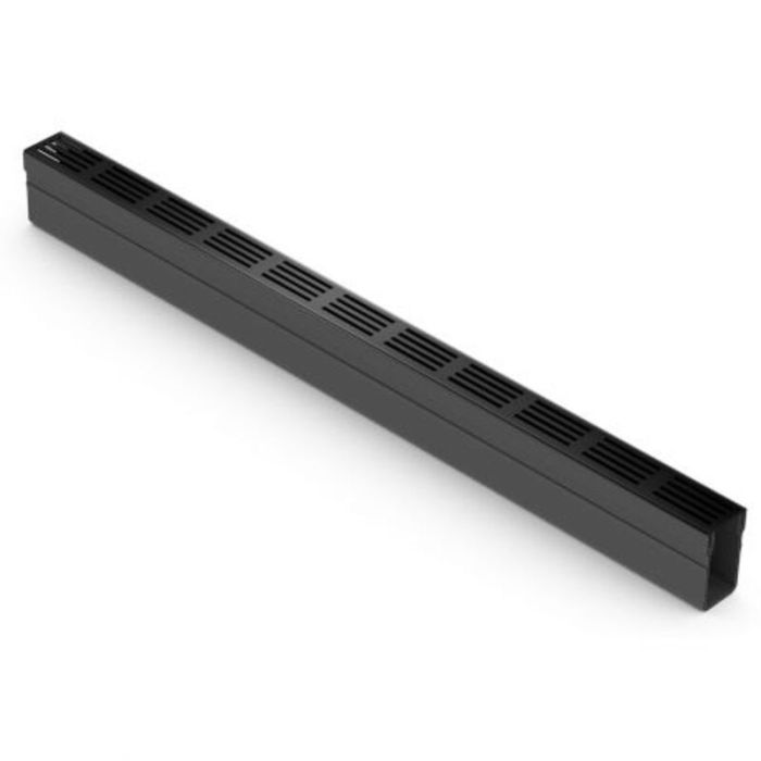 CANIVEAU ACO SLIMLINE AVEC GRILLE ALU NOIR 