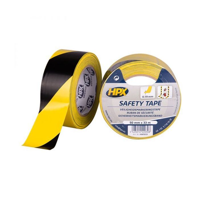 RUBAN DE SECURITE 50MMX33M JAUNE/NOIR