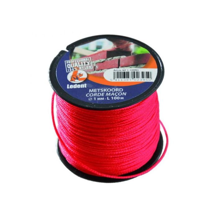 CORDEAU MACON NYLON ROUGE 1MM 100M