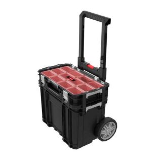 CONNECT COFFRE-ORGANIZER SUR ROULEAUX NOIR 56.5X37XH55CM