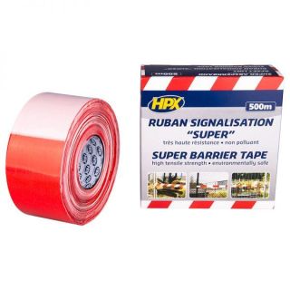RUBAN DE SIGNALISATION SUPER BLANC/ROUGE 80MM 500M